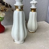 3 porcelain biscuit bottles from La Couleuvre art deco