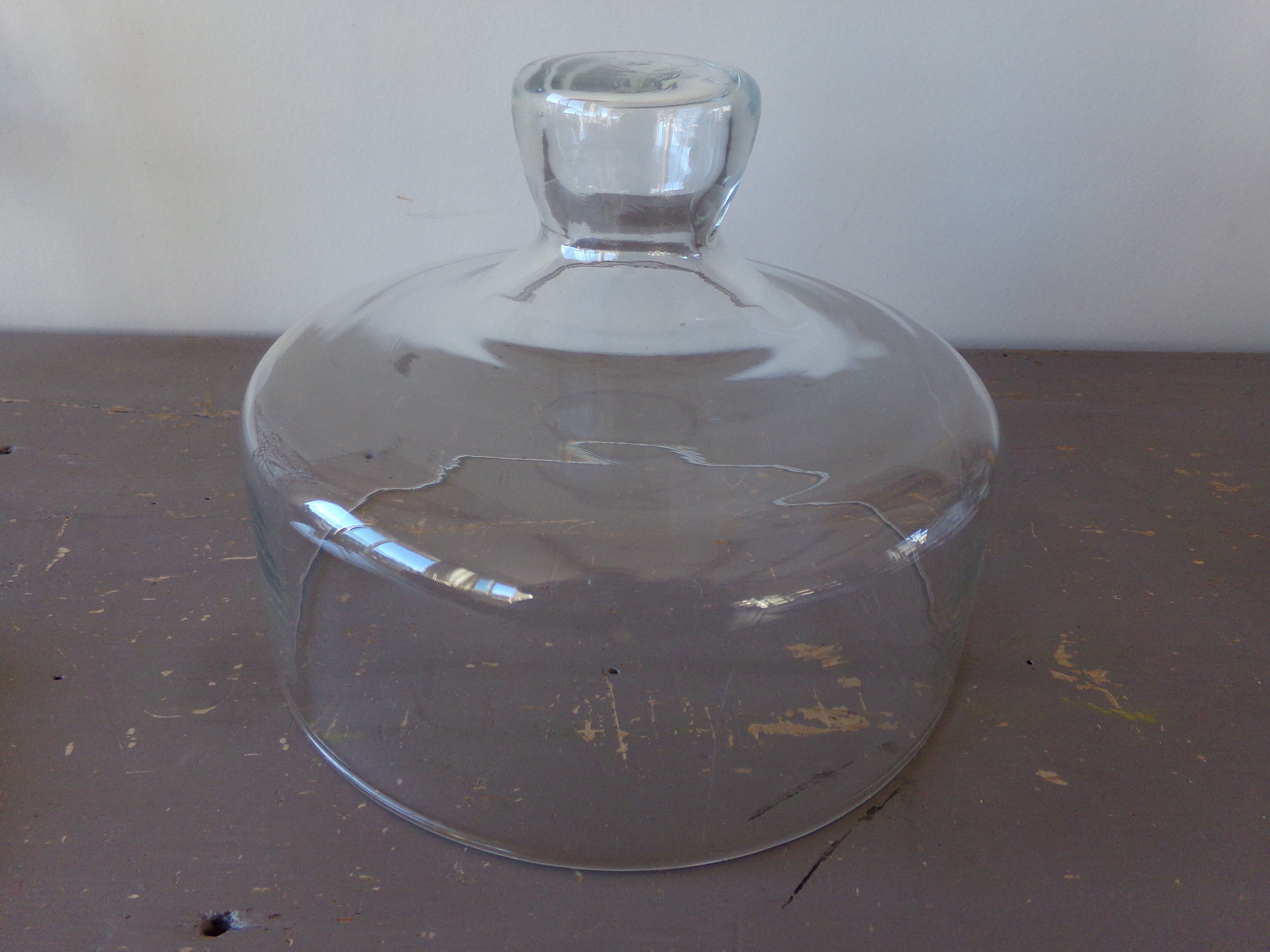 Large old thick glass bell