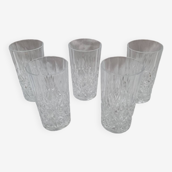 5 crystal glasses