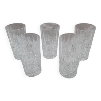 5 crystal glasses