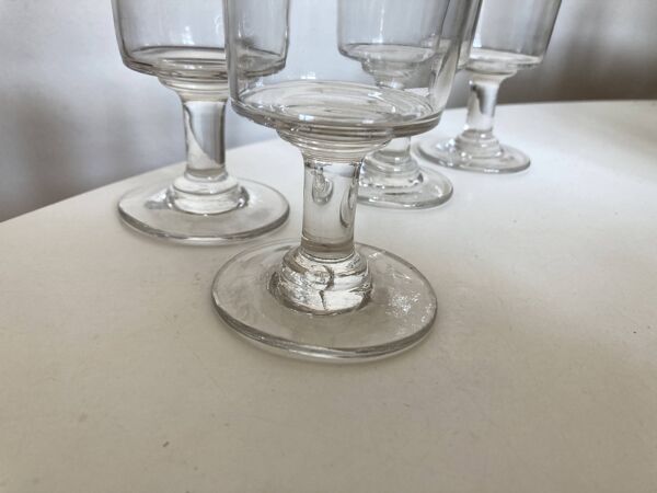 Set de 4 verres rouleau 19e en verre irrégulier
