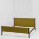 Double Bed in Wood and Green Fabric by Gianfranco Frattini for Bernini, 1960s