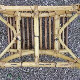 Paire de repose pieds pour fauteuils en rotin vintage