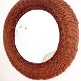 Vintage wicker mirror