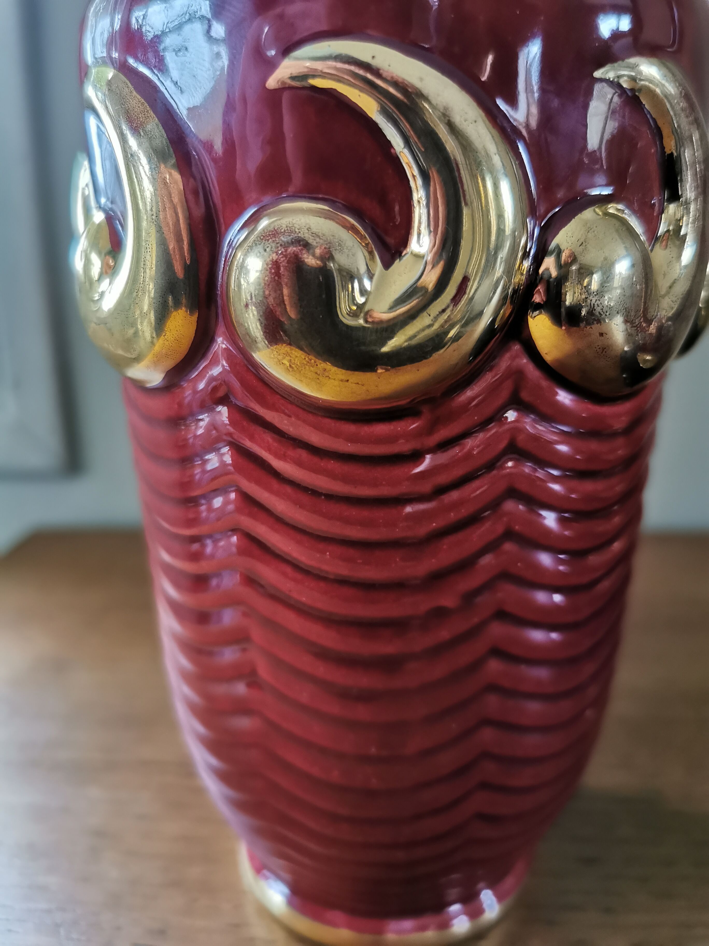 Old art deco ceramic vase from the 1940s