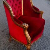 Large Louis XV style padded bergère