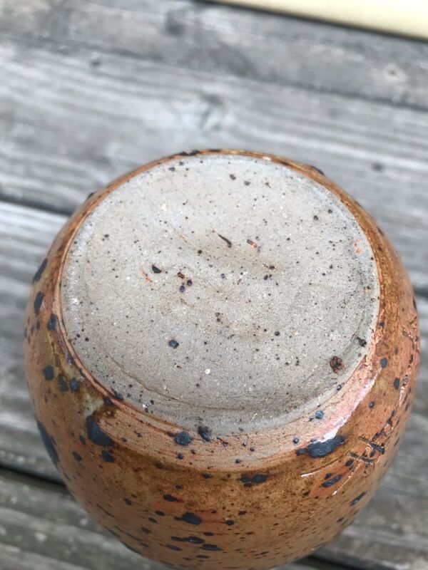 Vase « bouteille » en grès pyrité, vassil ivanoff 1960