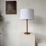 Lampe de table bois chêne années 70