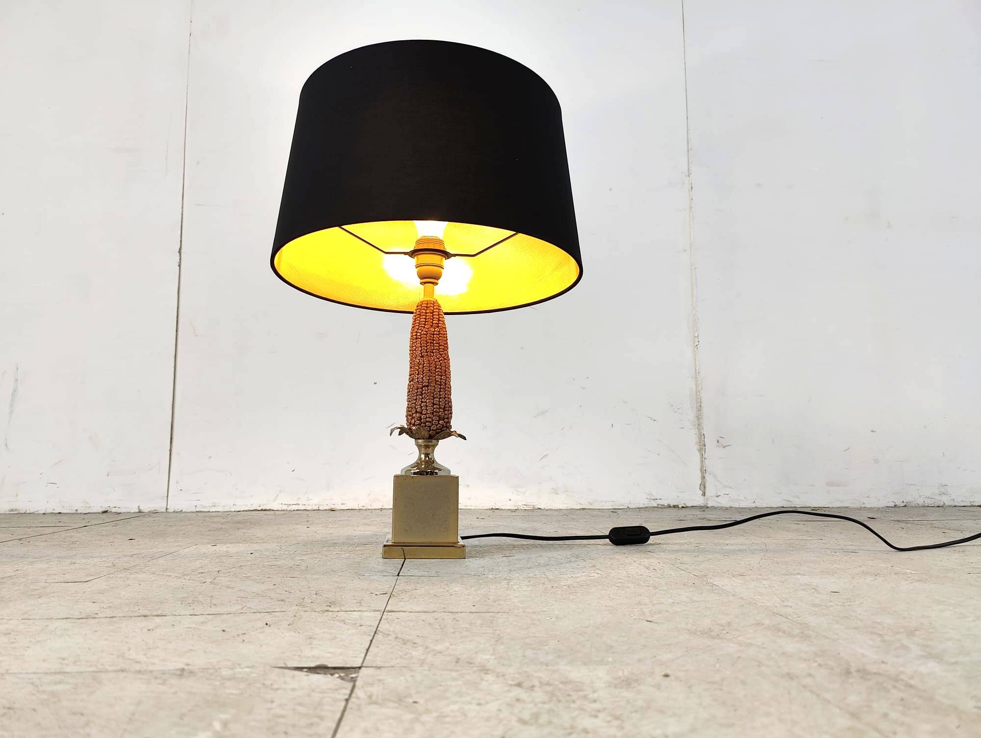 Vintage french corn table lamp, 1970s