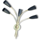 Applique bouquet 5 branches black steel cones, Edition Lunel, 50 years