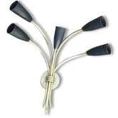 Applique bouquet 5 branches black steel cones, Edition Lunel, 50 years