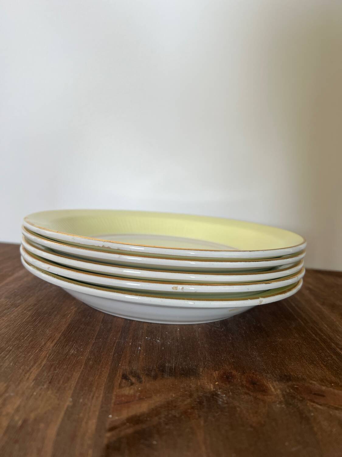 Yellow Moulin des Loups soup plates
