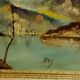 vintage oil on canvas 1950/1960 mountain landscape