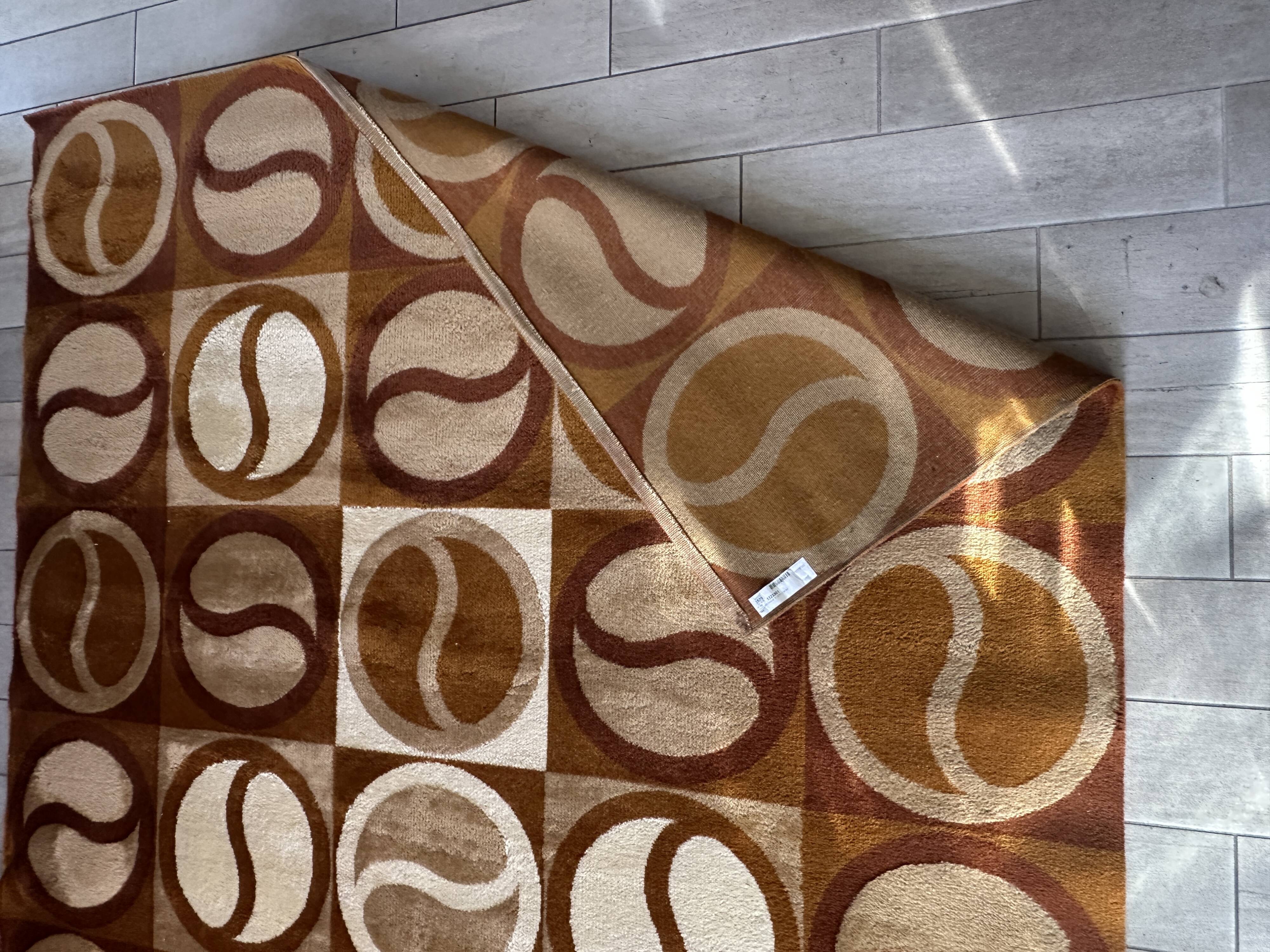 Grand tapis géométrique années 70 scandinave Space Age