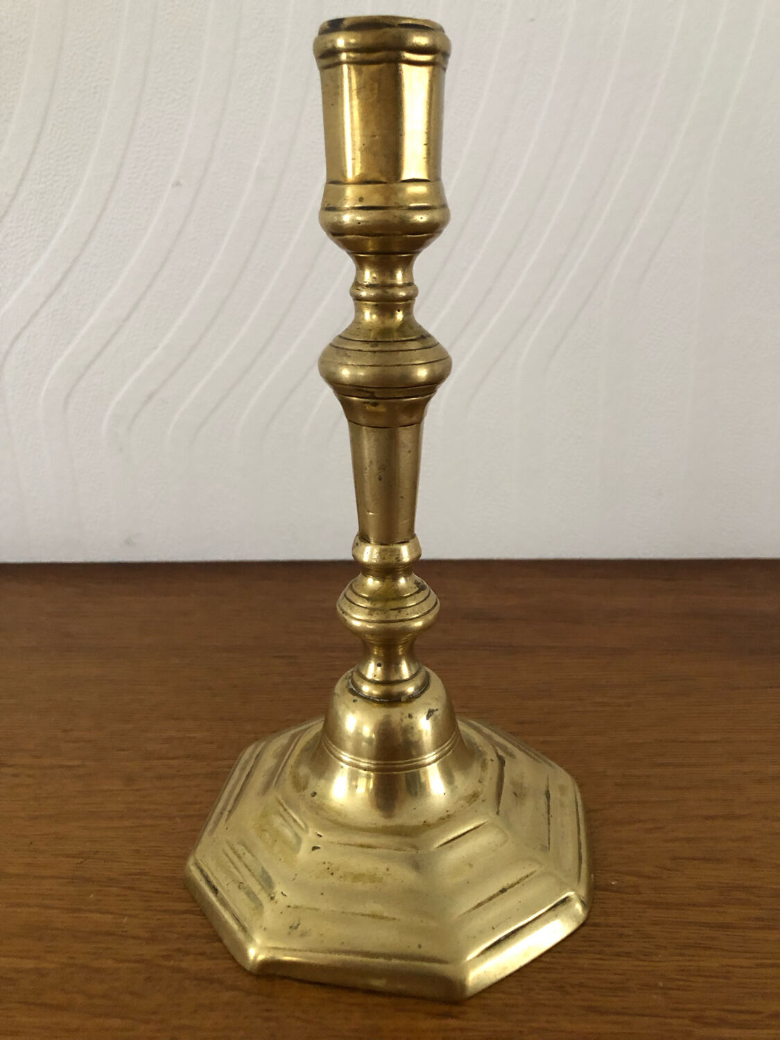 Antique brass candle holder