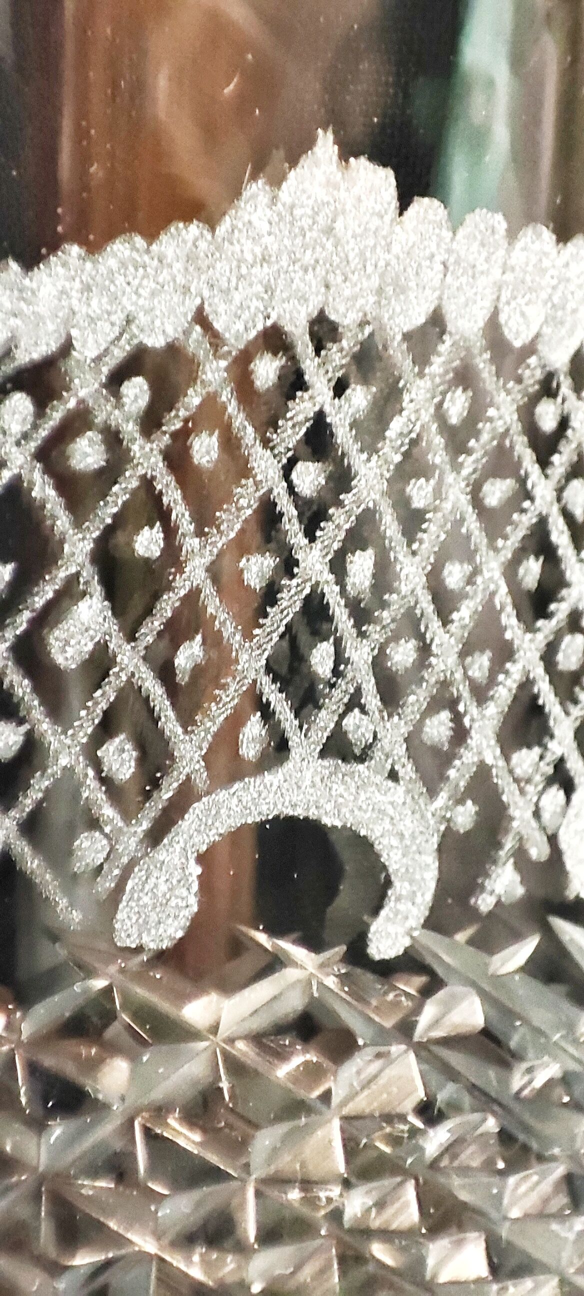 Hand-carved glass jug. France, 1950s.