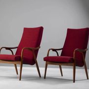 Pair of mid-century modern bentwood armchairs by TON, 1970s, Czechoslovakia