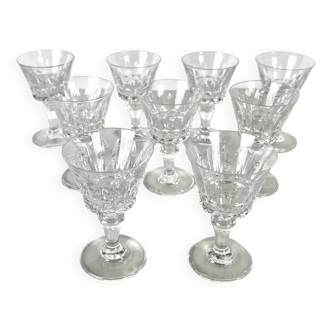 9 verres à liqueur baccarat modèle piccadilly