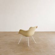 Eames fiberglass armchair by herman miller with white lax base