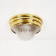 Single vintage brass ceiling light with glass globe