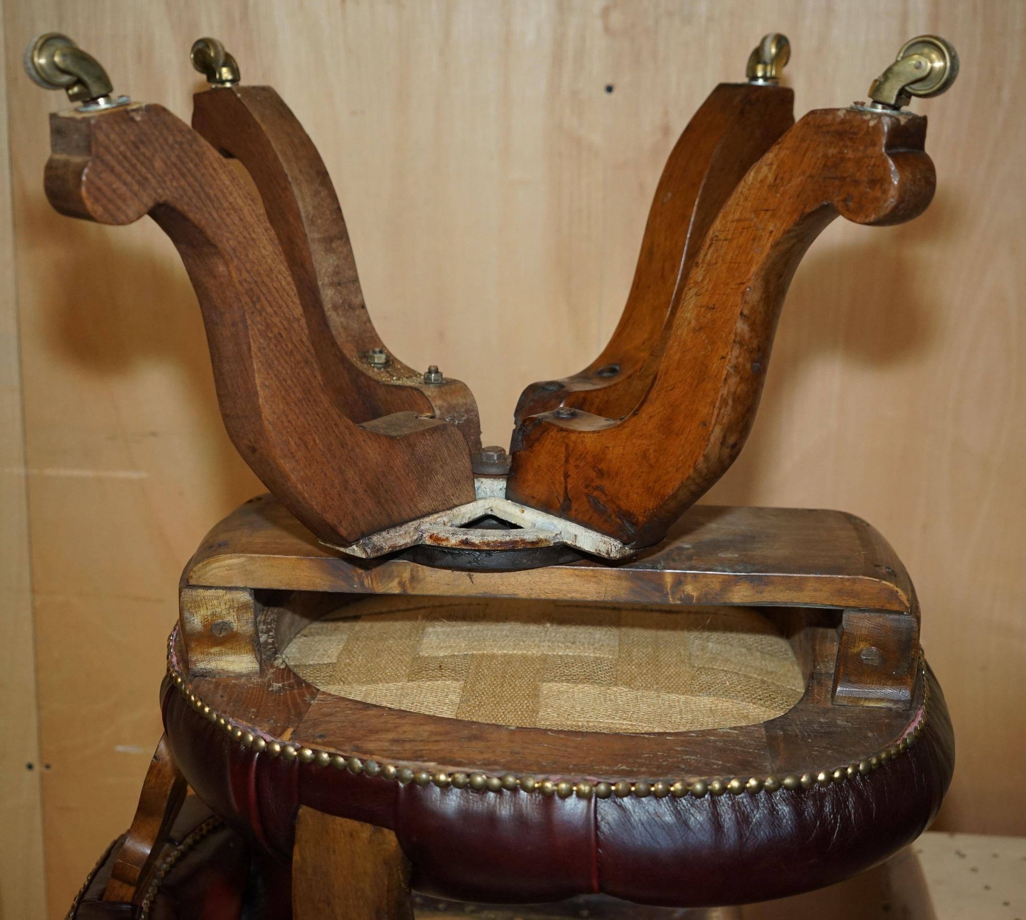 Victorian Chesterfield leather captain's chair