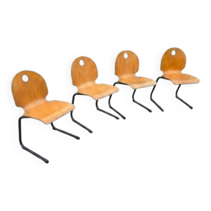 4 chaises d'école vintage