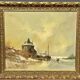 Landscape signed "Winter Ski". Oil on wood panel.