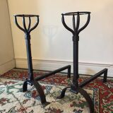 Ancient cast iron chenets