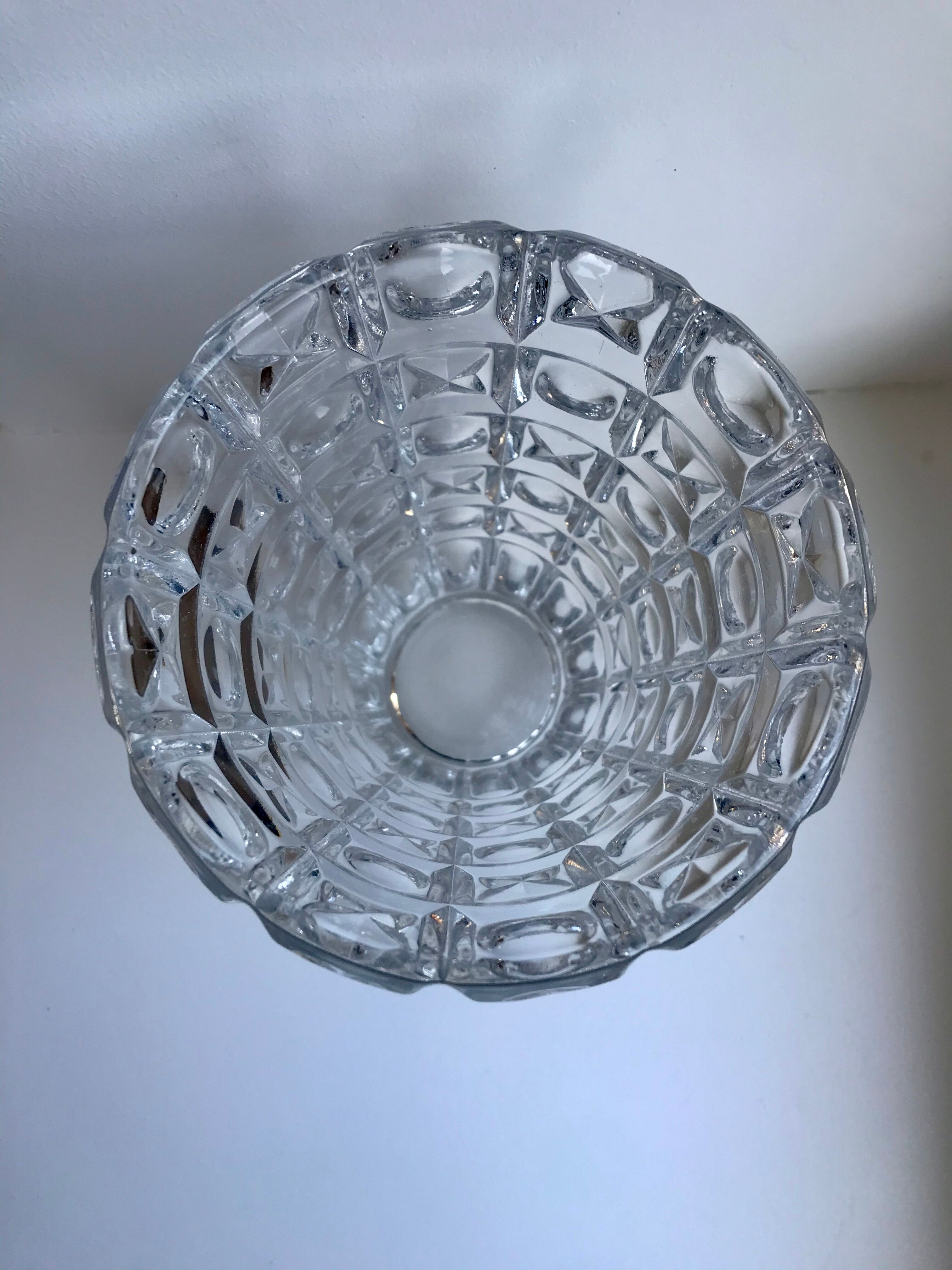 Crystal vase art deco style 60s