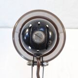 Vintage articulated desk lamp in brown metal and chrome years 60/70