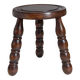 Vintage solid turned wood tripod stool