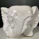Vintage elephant cache pot in glazed ceramic