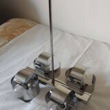 Space Age 3-light chandelier in chrome metal, 1970s