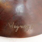Vincent wegnez sculptural bronze and glass console table - belgium 20th