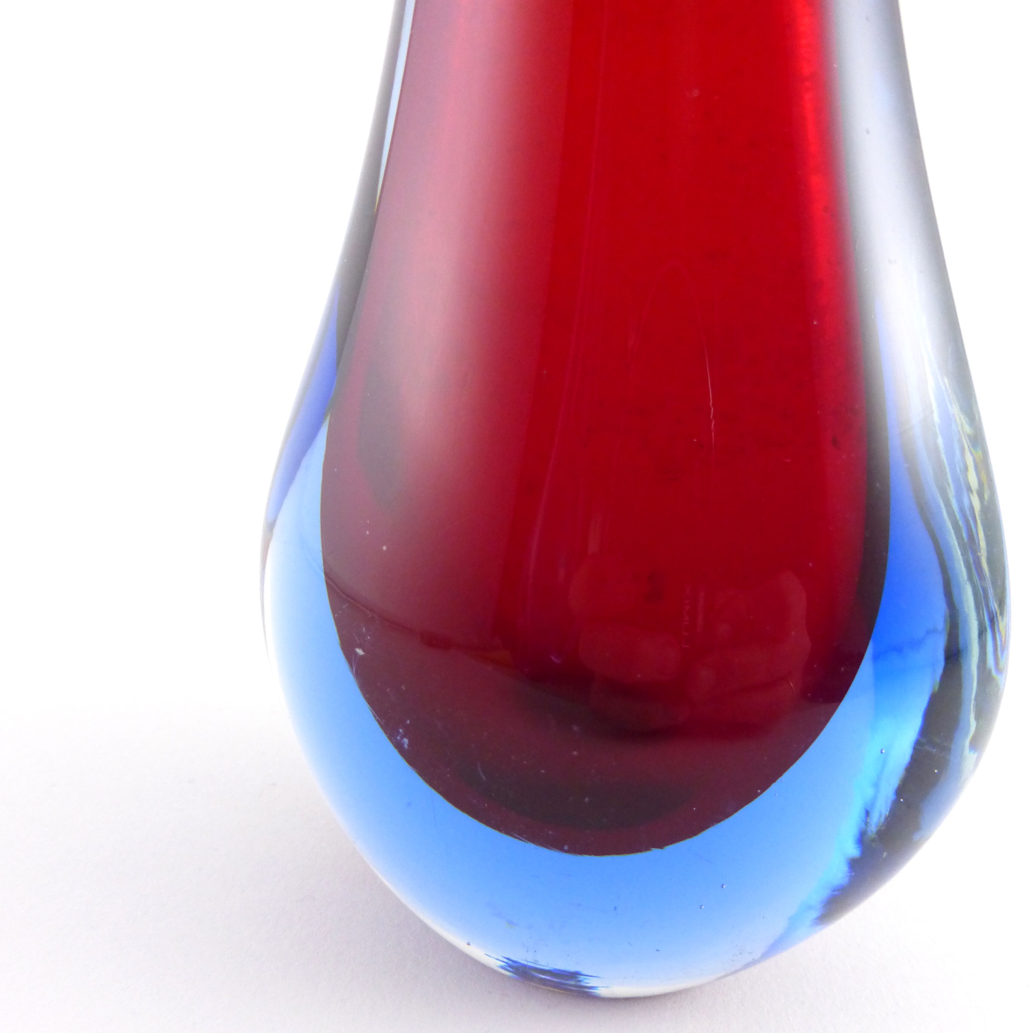 Vase goutte verre Murano modèle Sommerso 1960s