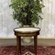 Louis XVI style bouillotte table in mahogany with a white marble top.