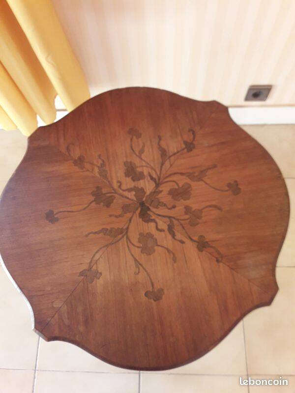 Small round marquetry table