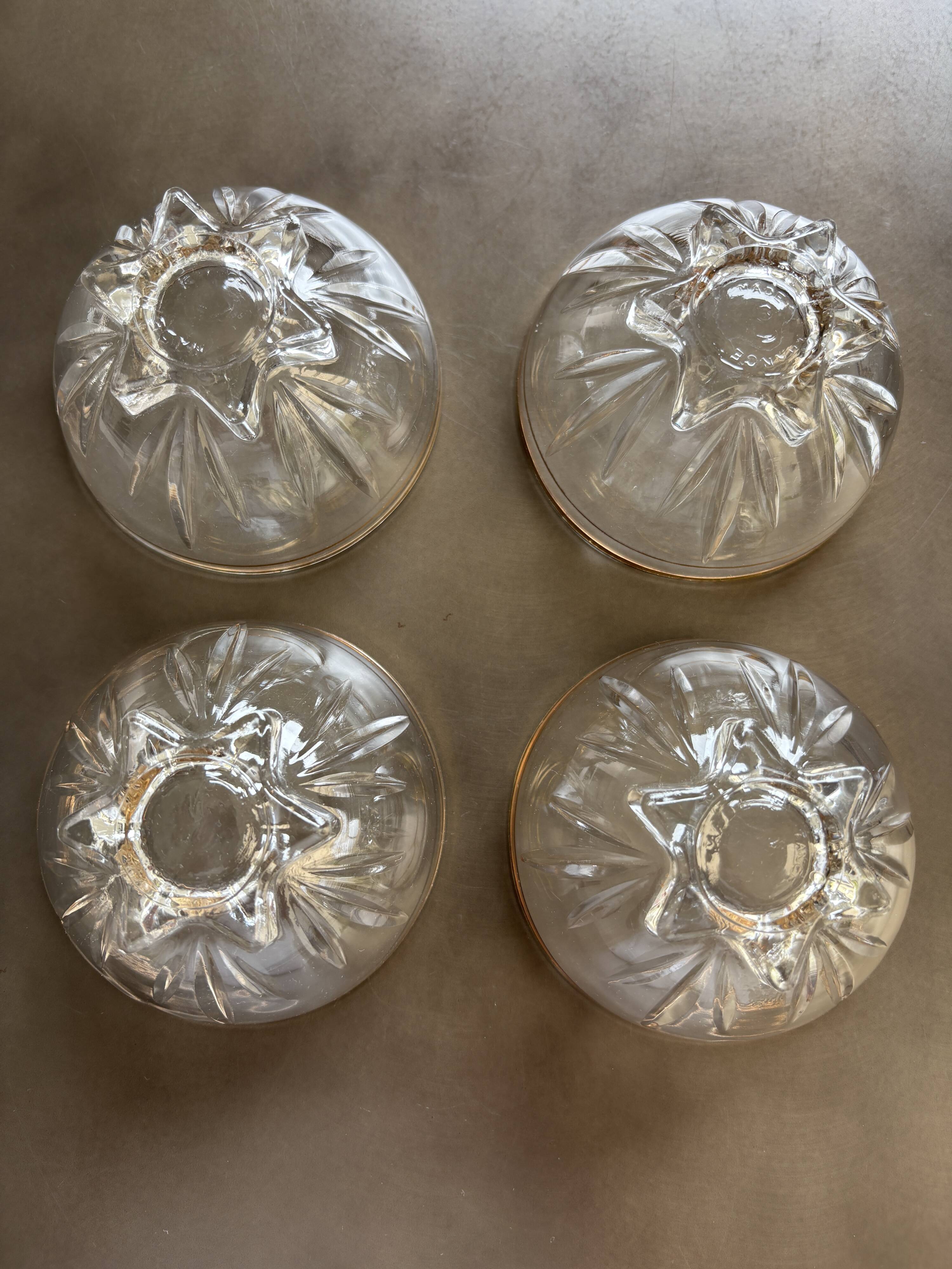 4 vintage champagne glasses