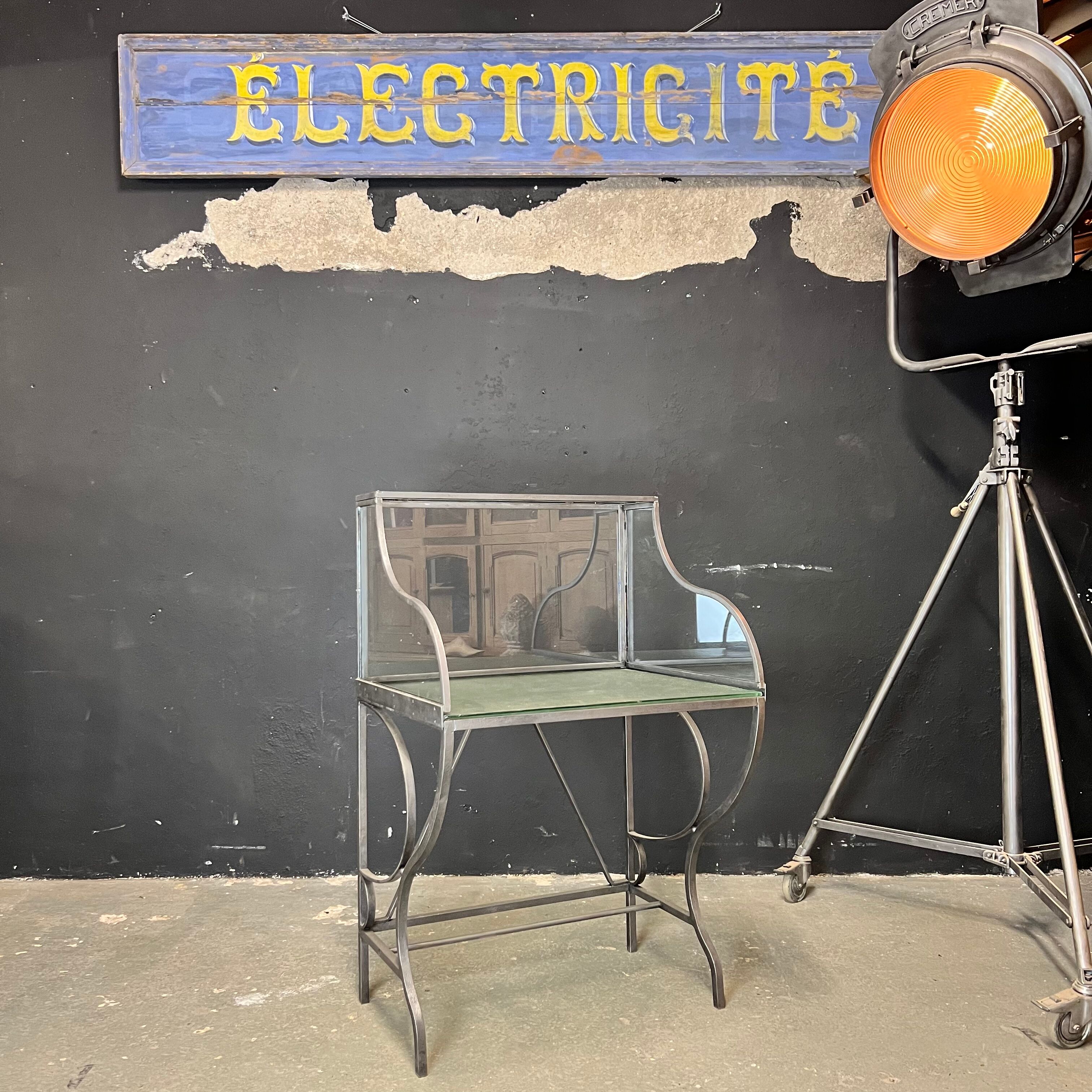 Steel and glass office bank voting booth