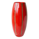 Red ceramic vase