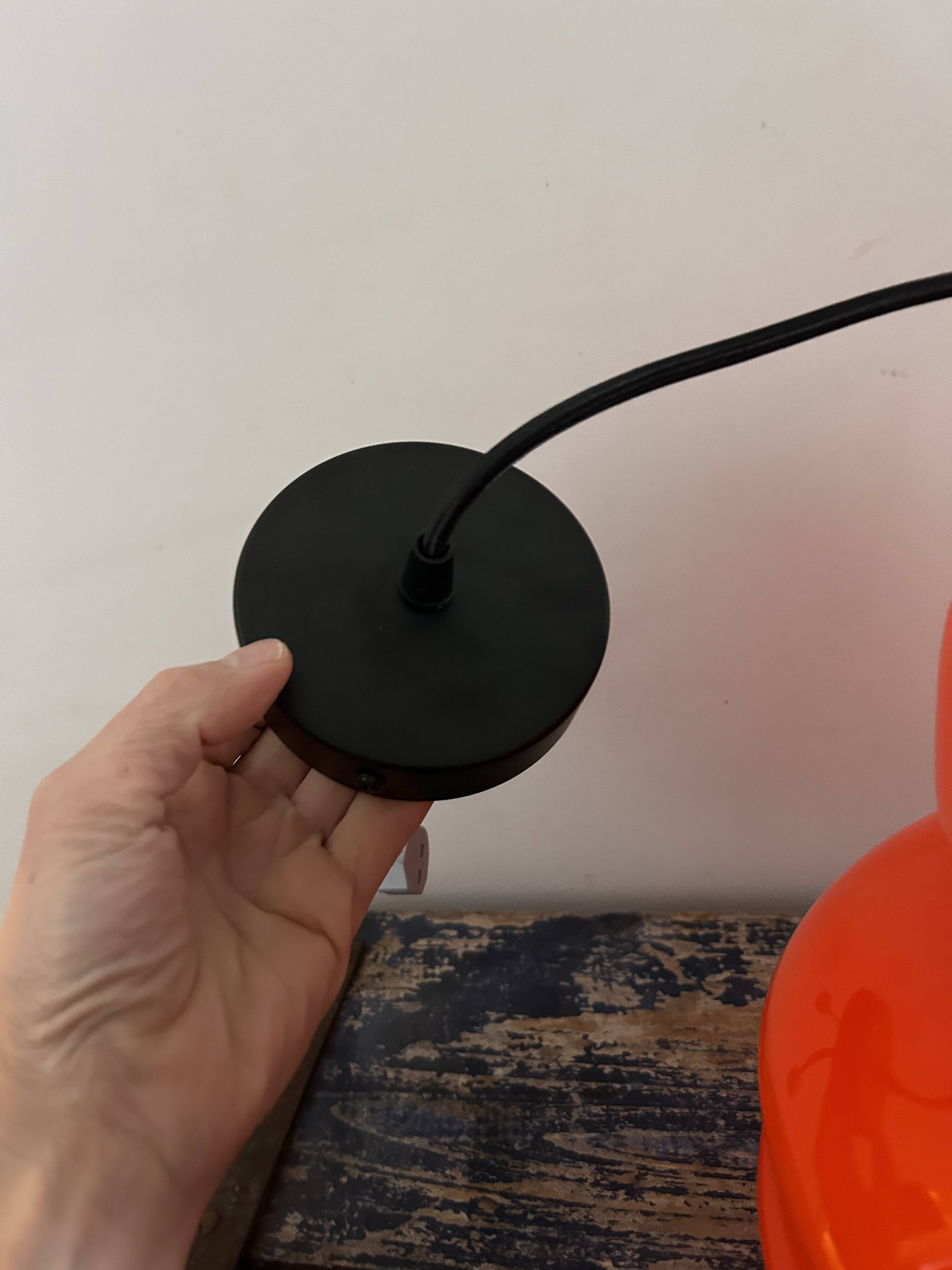 Vintage pendant light in orange opaline