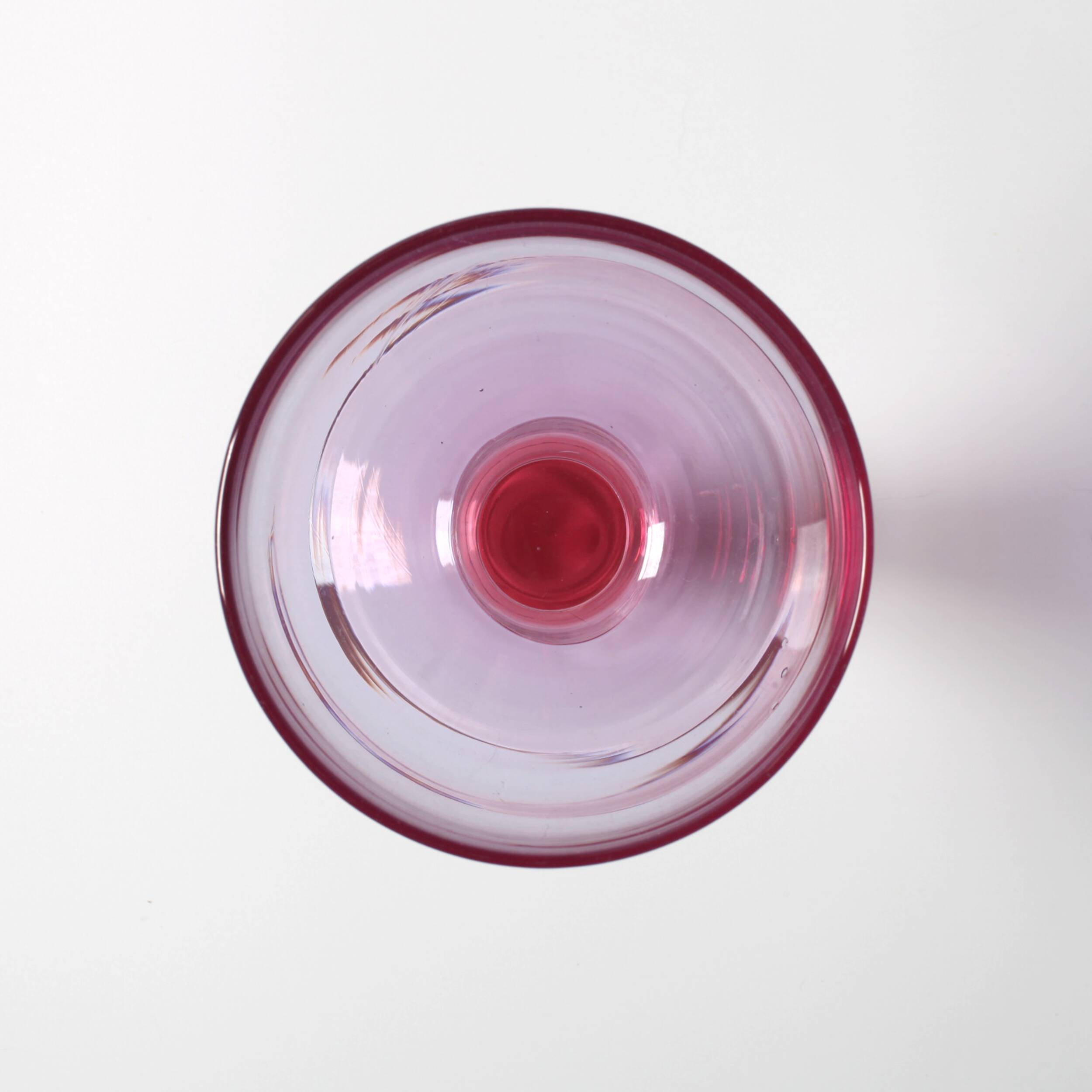 Large Vintage Murano Bicolor Wine Goblet / Murao / Italy / 1980s