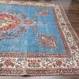 Blue Handmade Persian Vintage Rug 274x370 cm