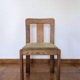 Vintage mahogany chairs – sage green velvet – German design