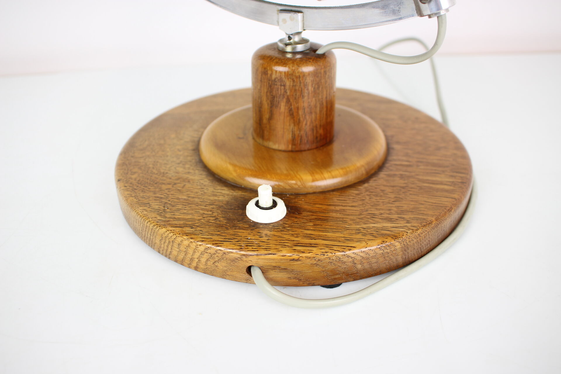 Mid-Century Light Glass Globe With Wooden Base by Paul Rath, 1950s