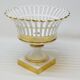 Coupe Sur Piédouche Corbeille Ajourée Porcelaine Blanc Et Or Restauration E