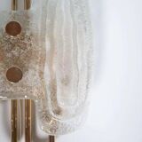 Space Age wall light in glass by Hillebrand, brass and glass.