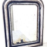 Ancien miroir Louis Phillipe, argenté à la feuille d'argent.