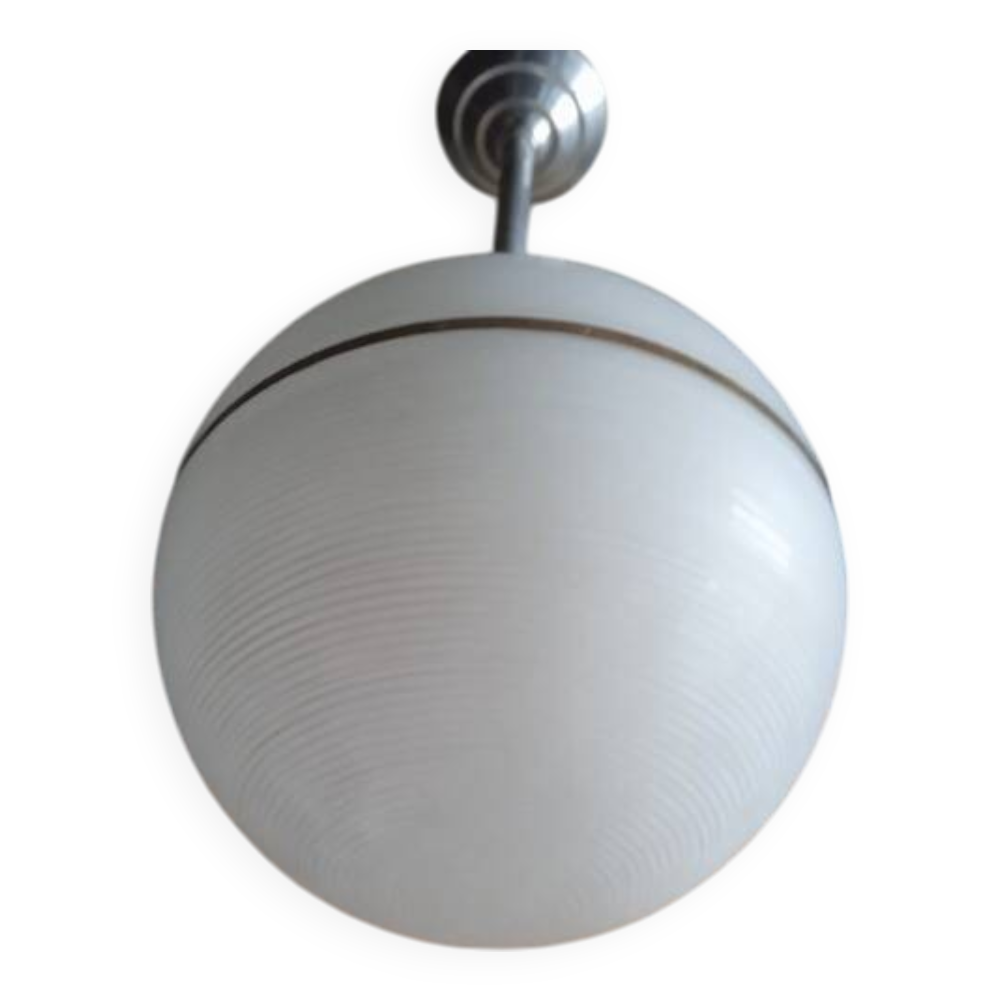 Plafonnier suspension art deco / boule verre 1940