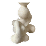 Vase grès blanc brut